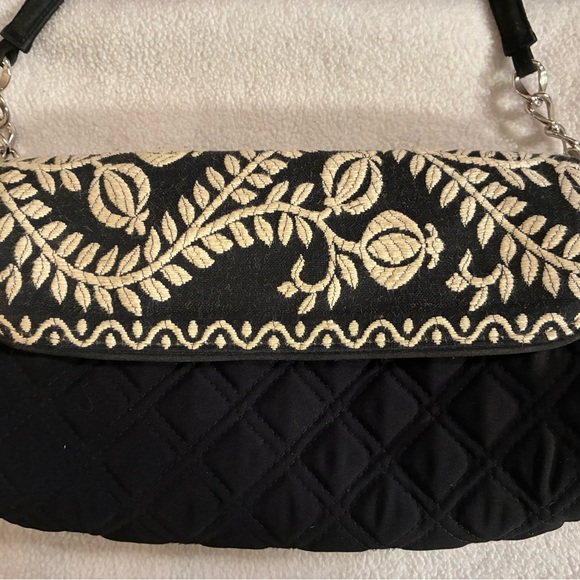 Vera Bradley Juliet Gala Quilted Embroidered Baguette Shoulder Bag Microfiber - Picture 2 of 6